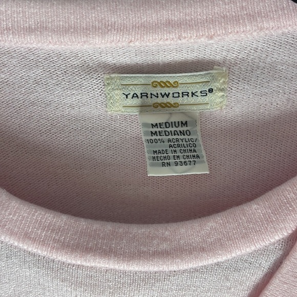 Yarnworks Sweater Attached Twin Set Cardigan Pink - Picture 3 of 5